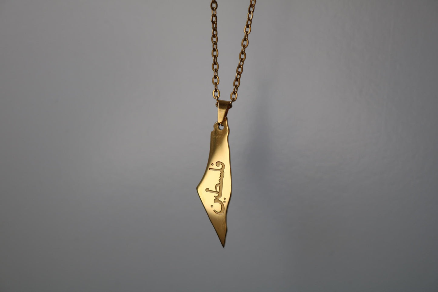 Gold Map of Palestine Necklace